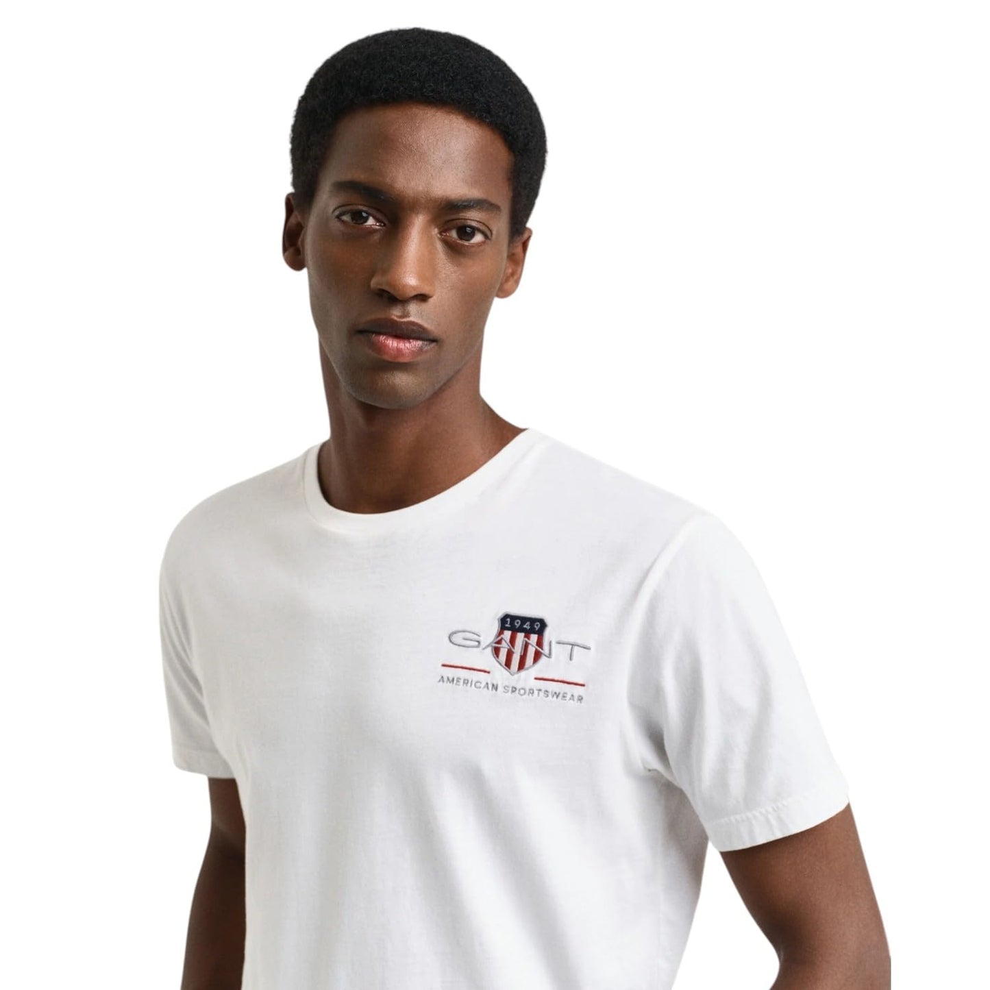 GANT Mens Reg Archive Shield Emb Ss T-shirtT-Shirt, White, 3X-Large - Medaid International