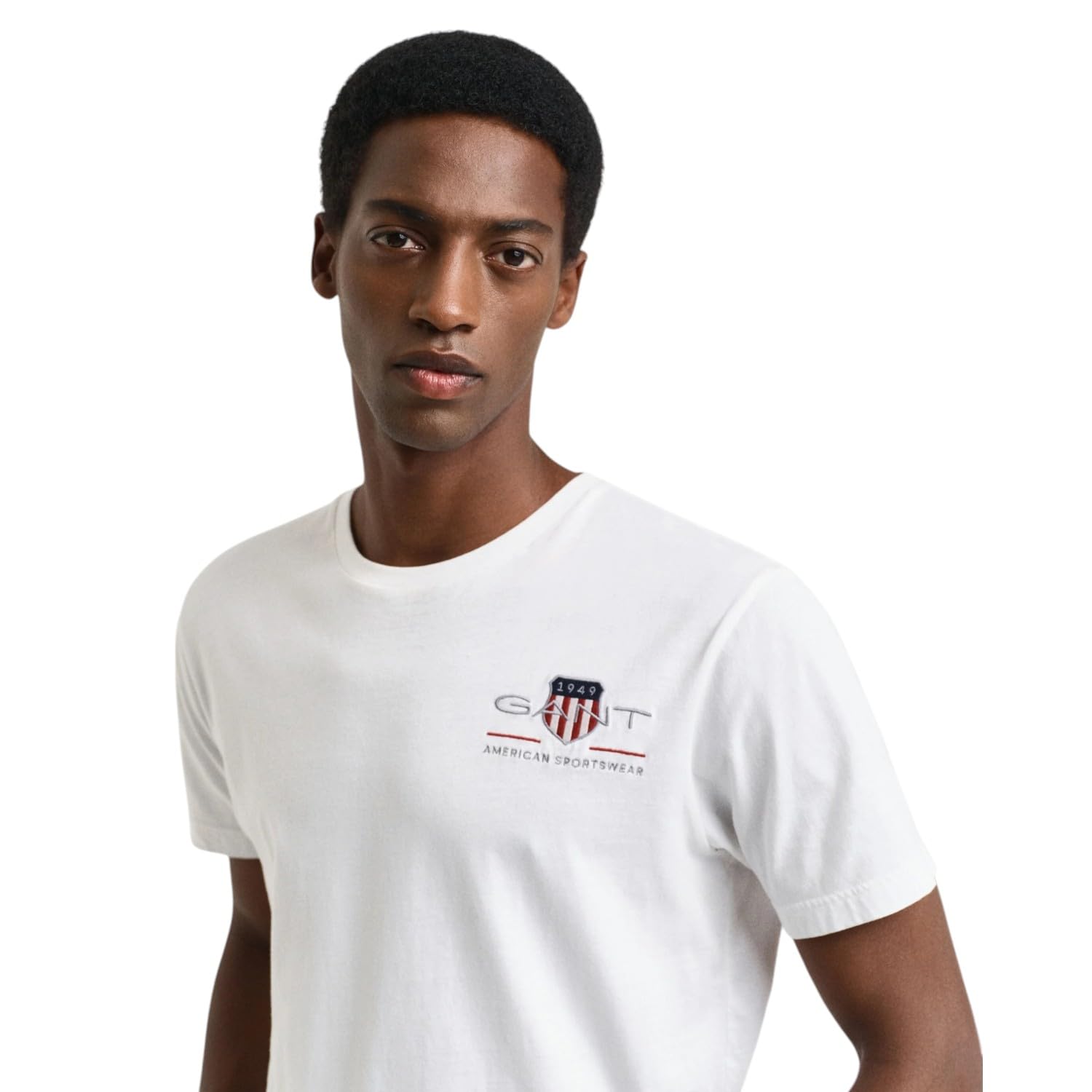 GANT Mens Reg Archive Shield Emb Ss T-shirtT-Shirt, White, 3X-Large - Medaid International