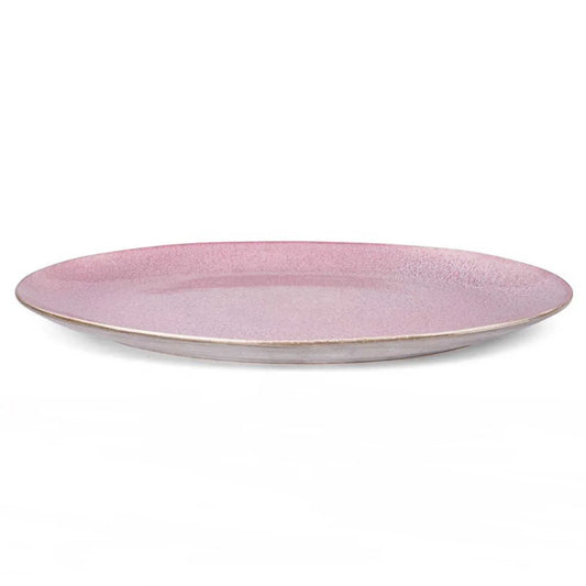 Bitz Living Stoneware Dish 34x45 cm Grey, Light Pink