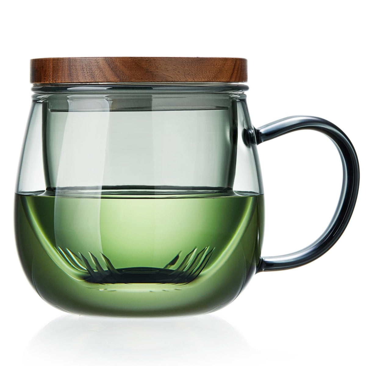 KASTWAVE 17oz (500ml) Borosilicate Glass Tea Cup with Infuser & Lid - Large Clear Mug for Loose Leaf & Blooming Tea, Tea Bags, Tea Bags - Perfect Christmas or Birthday Gift