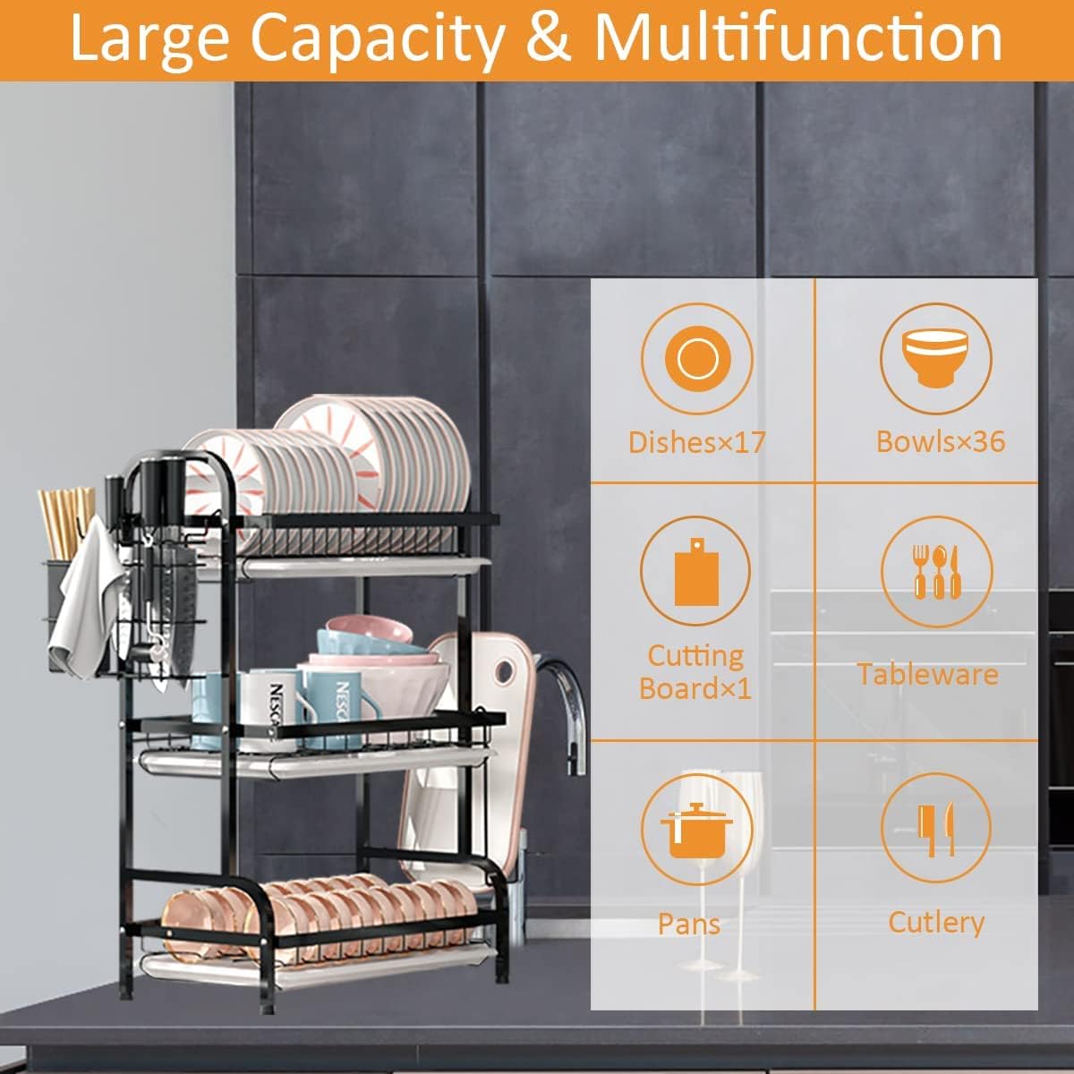 3 Layers Dish Drying Rack