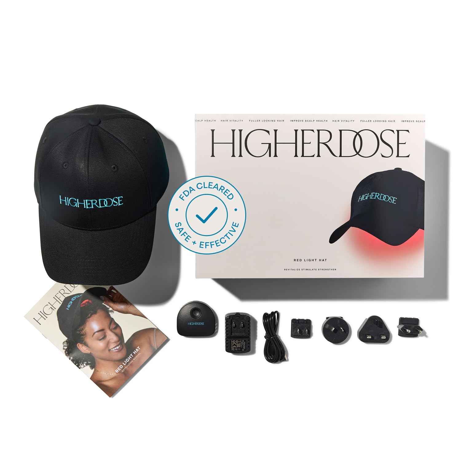 HigherDOSE Red Light Therapy Hat for Hair Growth - Reduce Hair Loss & Shedding - Targeted Infrared Red Light Therapy to Support Scalp Health - Medaid International