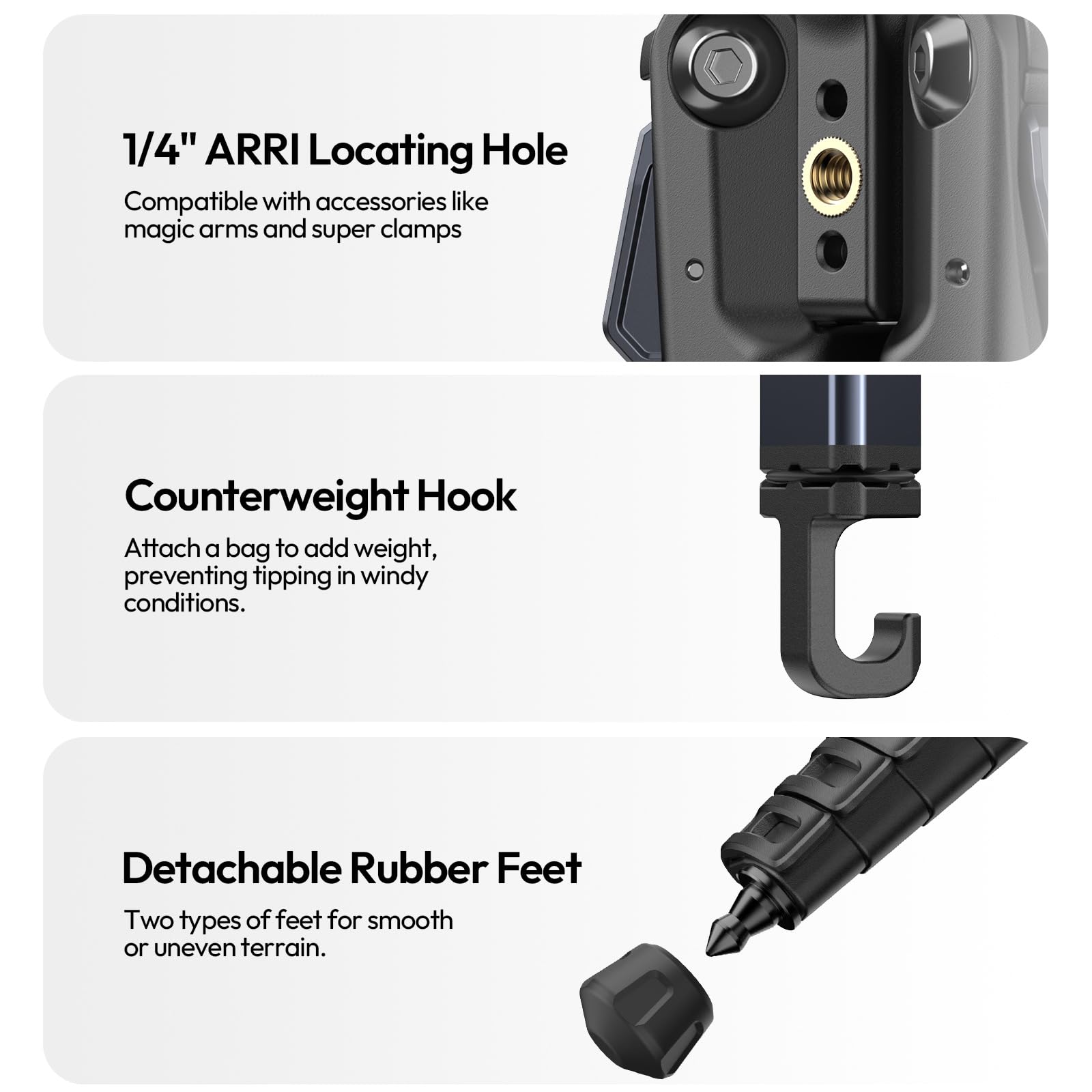 ULANZI Ombra Video Ⅱ Camera Tripod with Fluid Head, 61.5" Travel Tripod with 360° Rotated Arca Quick Release Plate, Portable Stand for Phone Camera Vlogging Video Shooting with Carry Bag Phone Clamp - Medaid International