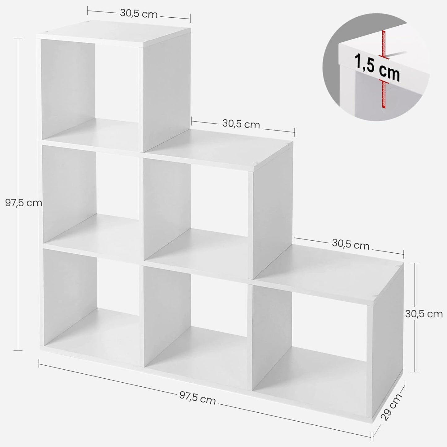 VASAGLE Stair Shelf LBC63WT