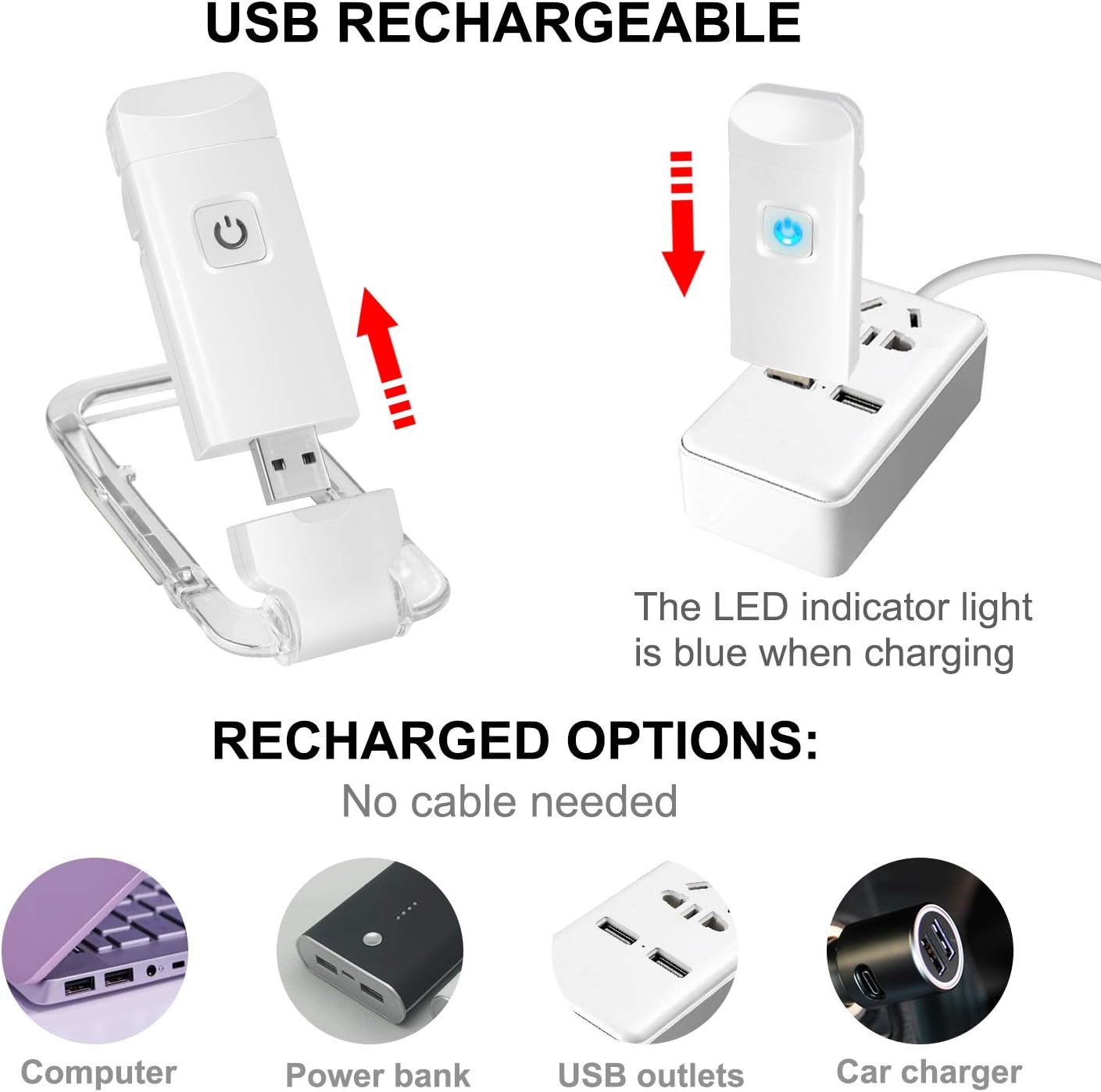 Rechargeable Reading Light Clip on Books