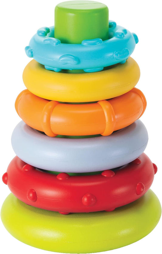 Infantino Rock'N Stack Rings Baby Activity, Learning & Developing Toys, Multicolor, Rock'N Stack Rings, Large