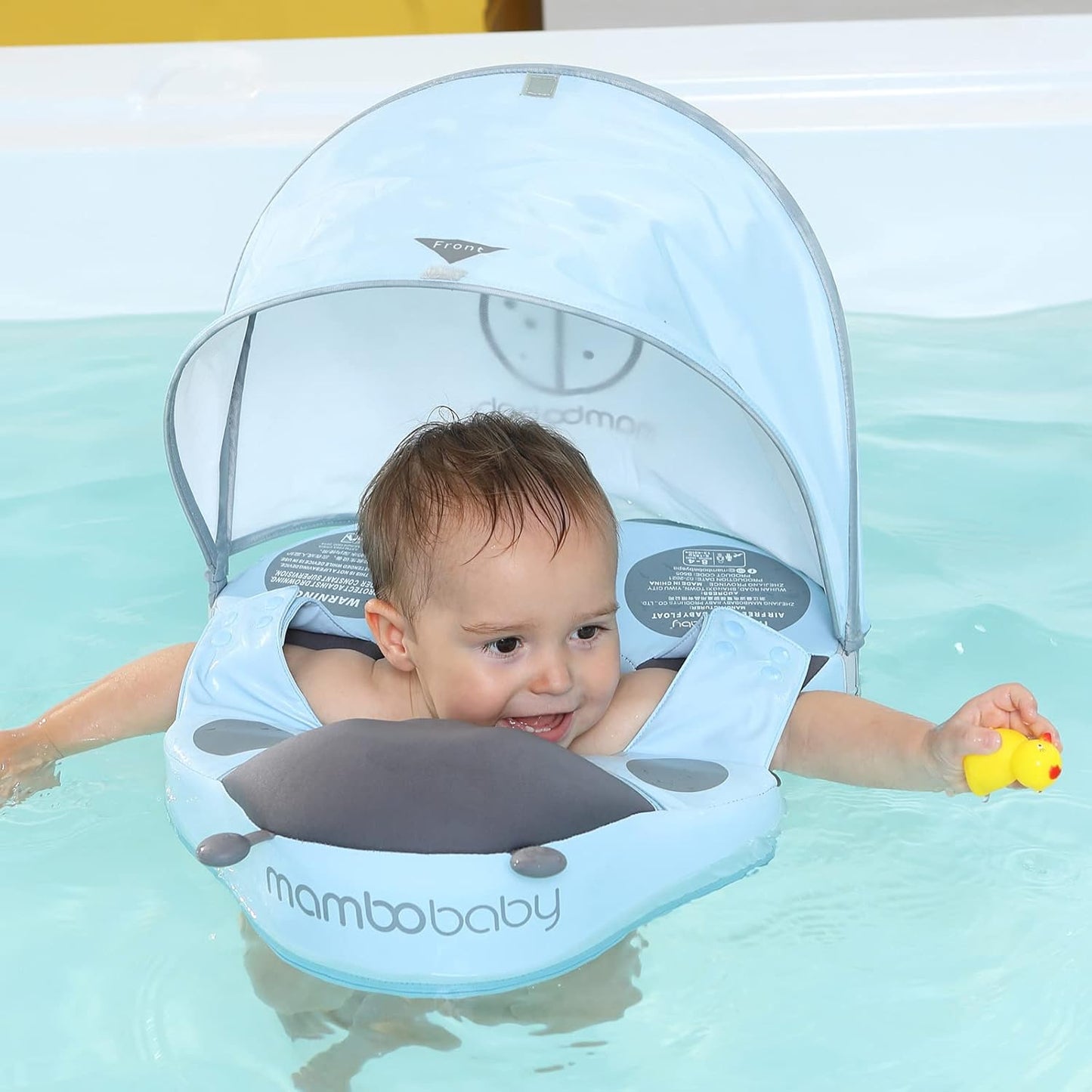 Mambobaby - Waist Baby Float With Canopy - Blue
