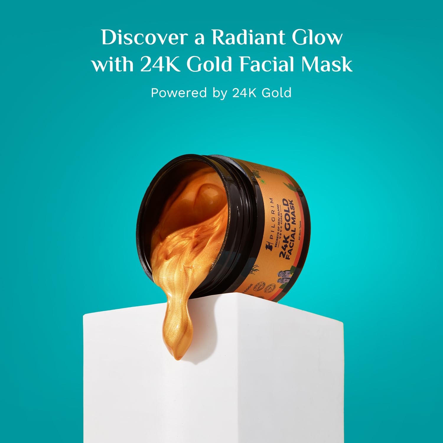 Pilgrim 24K Gold Face Mask | Hydrating & Rejuvenating Face Pack with Olive Leaf Extract | Firms & Nourishes Skin | For All Skin Types | Men & Women | 1.76 Oz (50g) - Medaid International