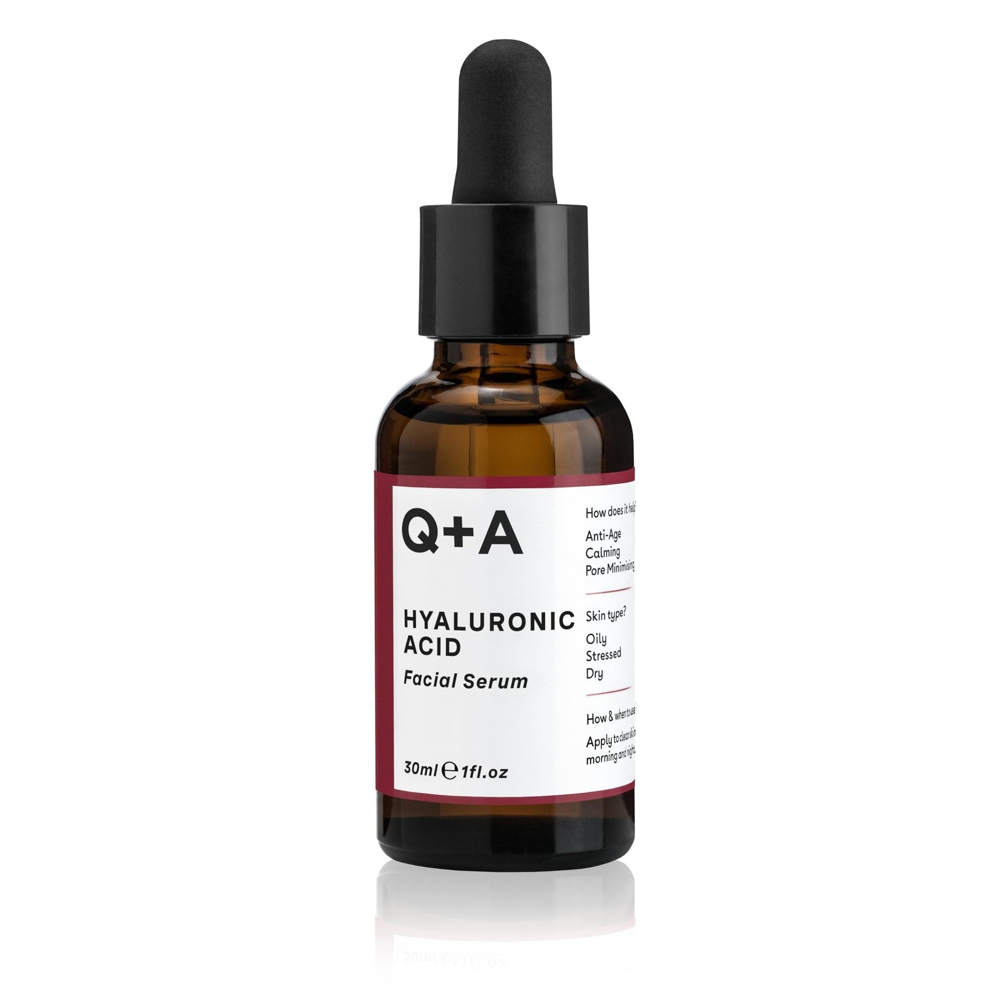 Q+A Hyaluronic Acid Facial Serum (30ml), Natural Hydrating Face Serum, for Plump Skin, Anti Ageing, Fragrance Free, Delivers Deep, Lasting Hydration, Rehydrates and Softens the Skin - Medaid International