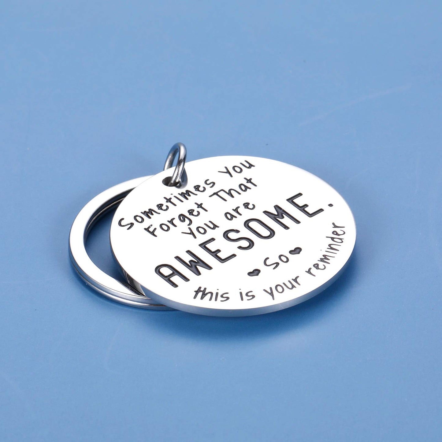 SYGUNAR Funny Inspirational Keychain Gifts Birthday Christmas Gifts for Best Women Men Friend BFF Him Her Thank You Gift for Coworker Boss Graduation Gift for Daughter Son Students Thanksgiving Key Chain, Silver, Small - Medaid International