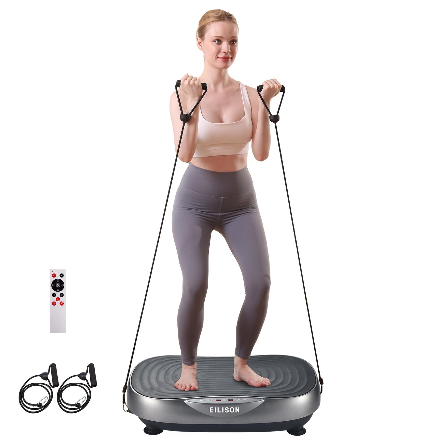 EILISON Glory Vibration Plate Exercise Machine - Lymphatic Drainage Whole Body Workout Vibration Platform 99 Adjustable Speeds Power Shaping Vibrating Plate, Weight Loss, 350 lbs (Glory Grey)