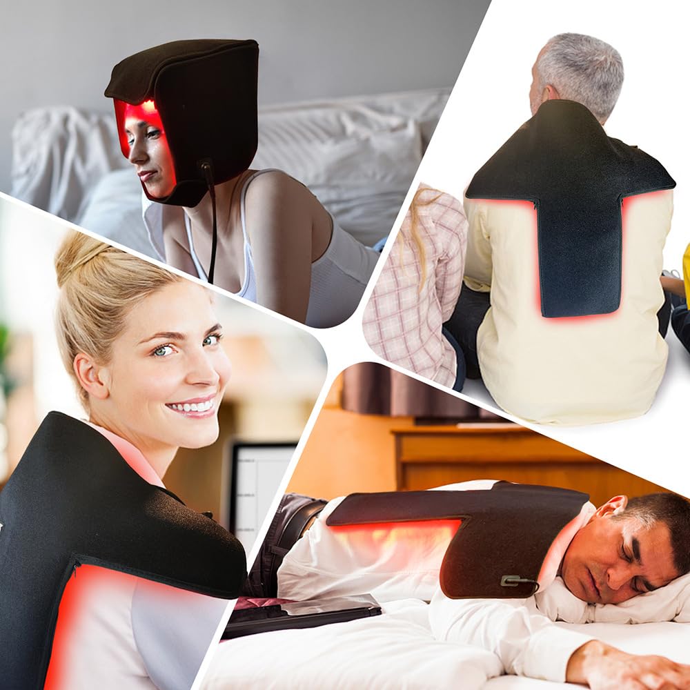Red Light Therapy Hair Wrap - 660nm Red & 850nm Infrared Light, 10-90 Min Auto Shutoff, Portable Design for Stimulating Hair Growth & Activating Follicles. - Medaid International