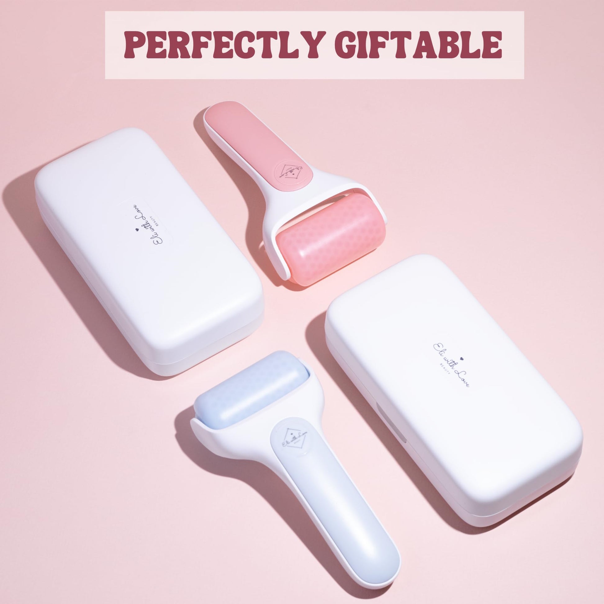 Eli with Love Ice Roller for Face Premium Facial Ice Roller with Carry Case and 2X Rollers for Long Lasting Cold - Eye Roller for Puffy Eyes & Cold Massage for Migraines - Medaid International