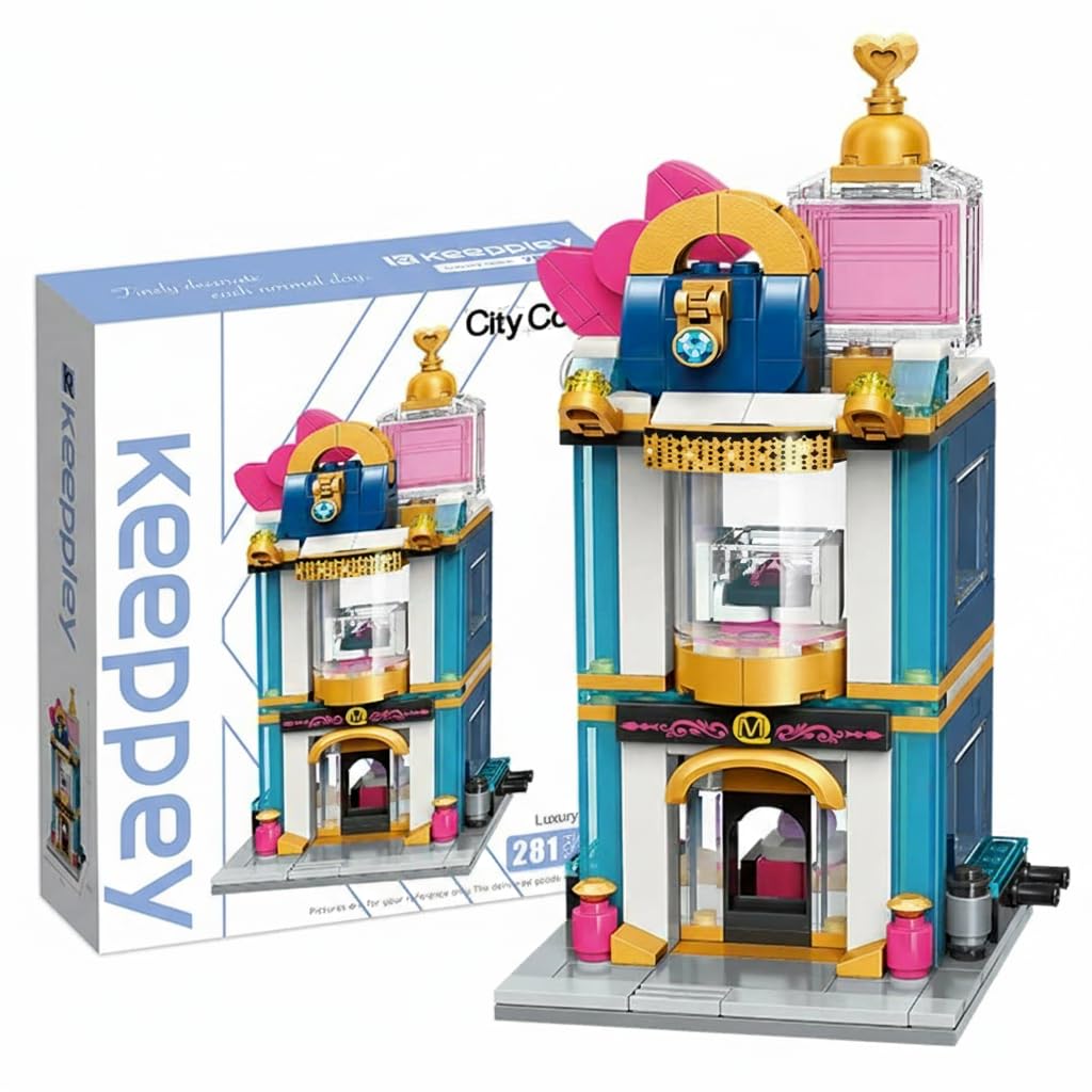 KASTWAVE Girls Luxury Store House Building Block Kits, Street View Model Sets Toys for 6-12 Years Old, Display Construction Toy Buildin Kit, 344Pcs Girl Gift for Birthday