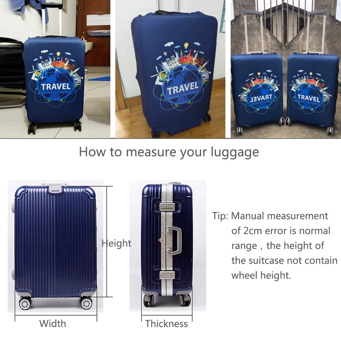 KASTWAVE Spandex Thickened Travel Luggage Cover - L, 25in - 28in