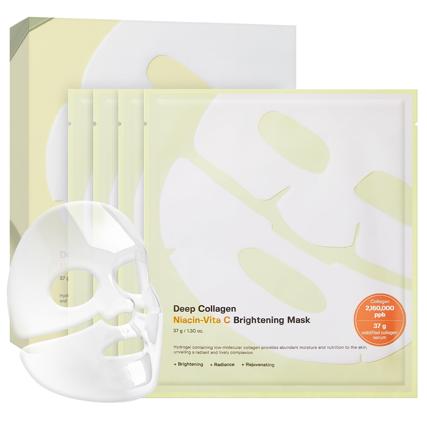 SUNGBOON EDITOR Deep Collagen Niacin-Vita C Overnight Mask | Brightening & Wrinkle Care Mask | 2,160,000PPB Collagen + Niacinamide + Vita C | Stocking Stuffers for Women | Korean Skincare, 4ea - Medaid International