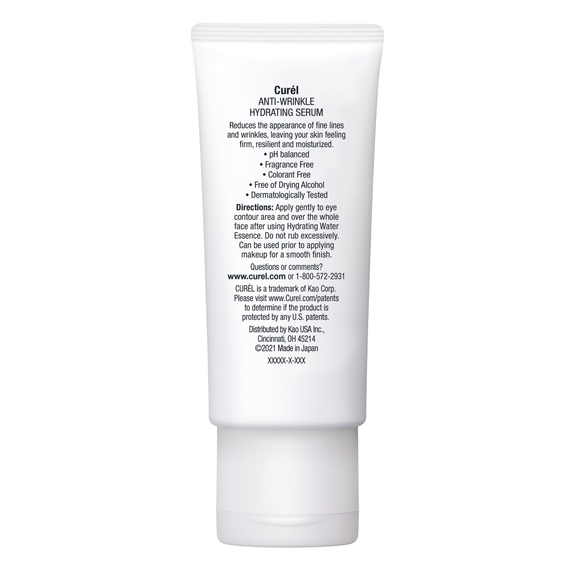 Curel Japanese Skin Care, Anti-Wrinkle Hydrating Serum, Lightweight Serum, Fragrance Free & Colorant Free, For Sensitive Skin, 1.3 Oz - Medaid International