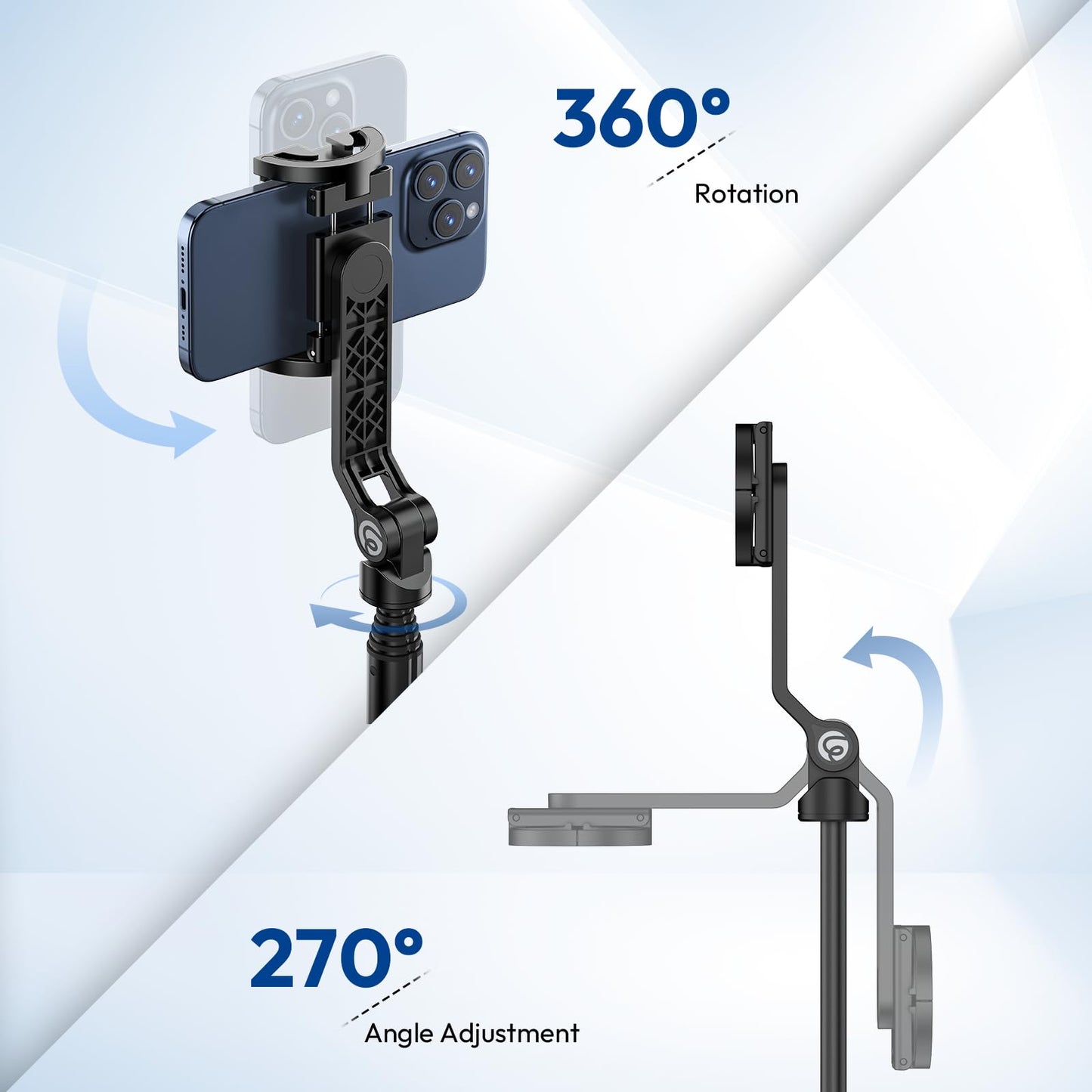 ULANZI TT88 Magnetic Tripod for iPhone 17, 57" Extendable Selfie Stick w Remote, 2-in-1 Phone Clip & Dual Cold Shoe Mounts-Lightweight Phone Tripod Stand for Vlogging, Travel, Video Recording, Black - Medaid International