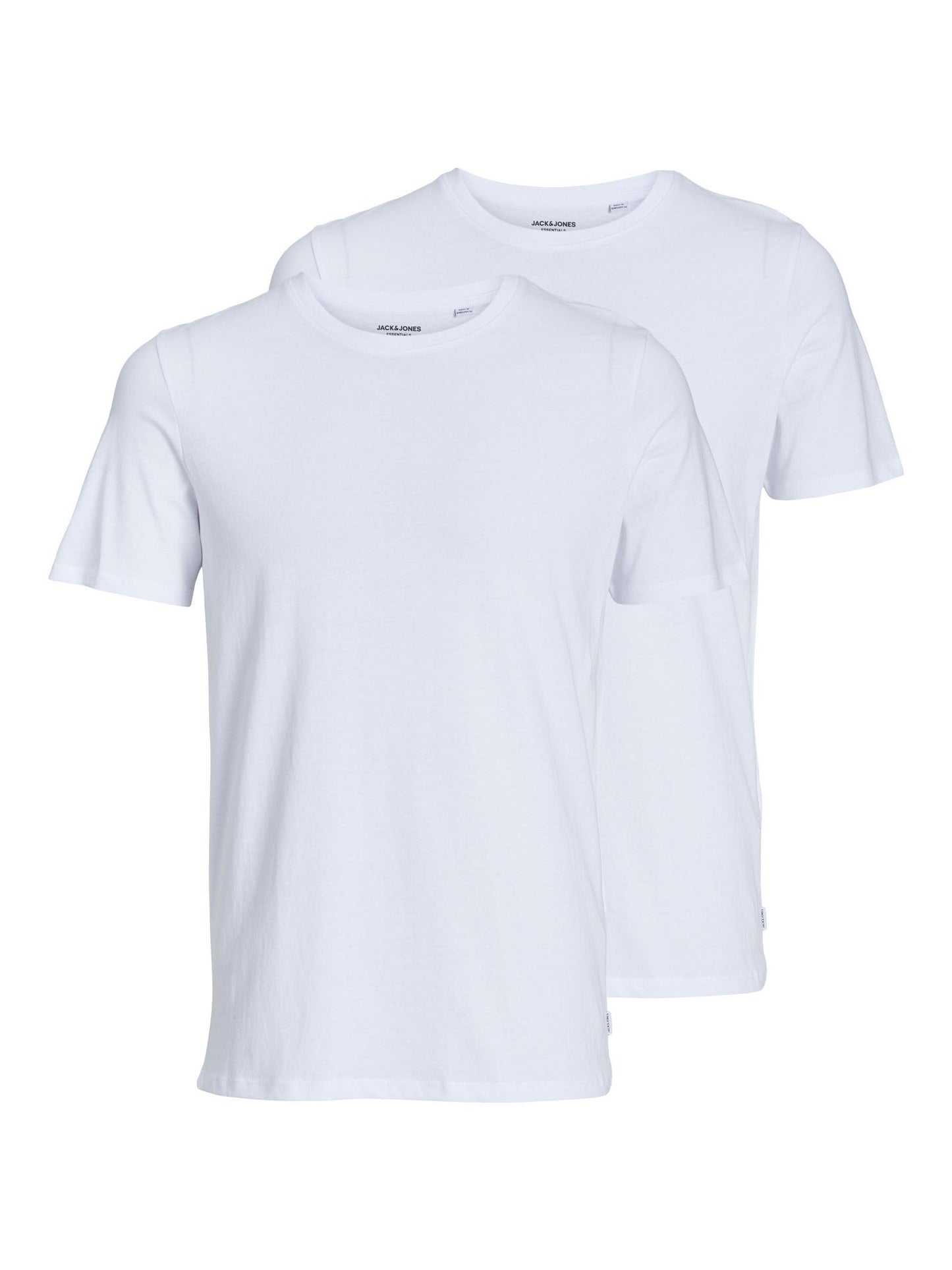 Jack & Jones Mens 2 Pack Crew Neck Cotton T-Shirts White X-Large - Medaid International