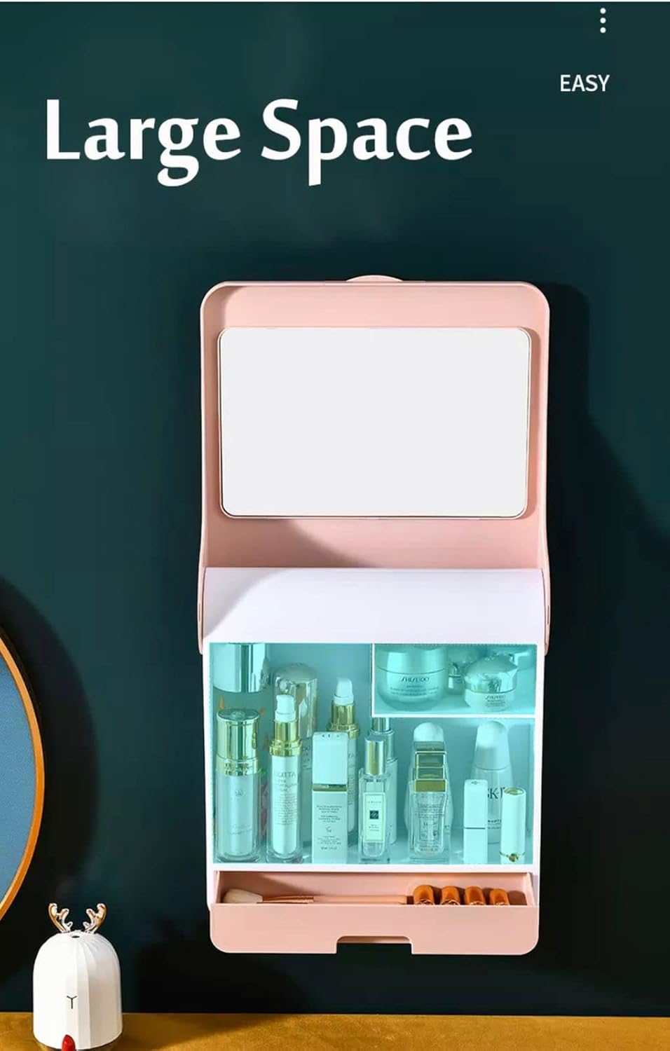 Wall Mount Makeup Display Cases Storage Box