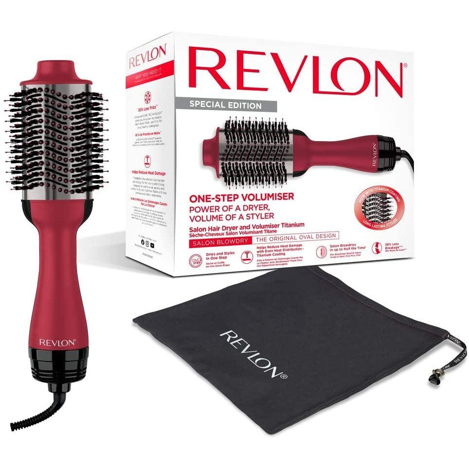Limited Edition Revlon Pro Collection Salon One-Step Hair Dryer & Volumiser Titanium (220 Voltage Plug)للشعر الطويل - Medaid International
