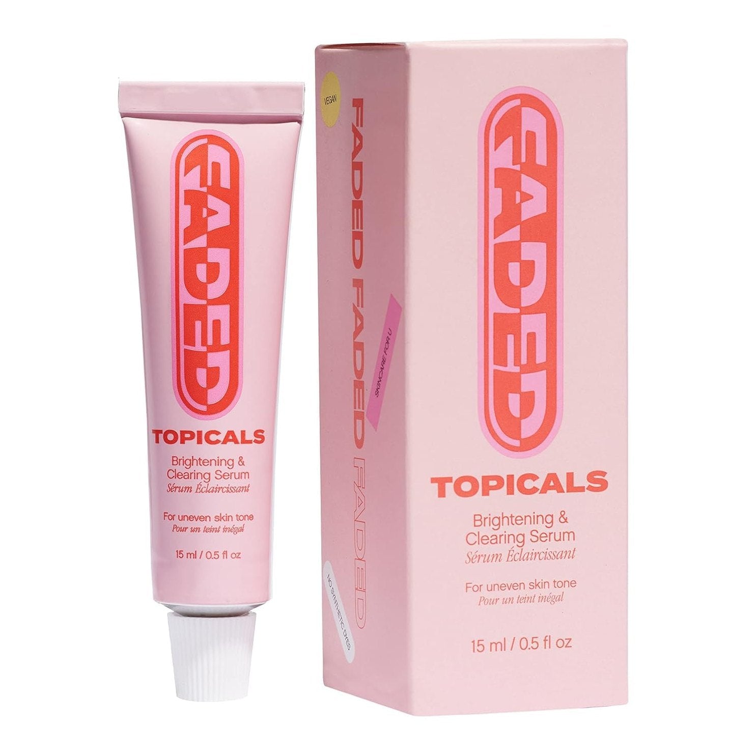 Topicals Faded Brightening and Clearing Serum | Reduces Discoloration, Post-Blemish Marks, Scars and Spots | Contains Kojic Acid and Niacinamide | Dermatologist-tested, Vegan, Cruelty-Free (0.5 Fl Oz) - Medaid International