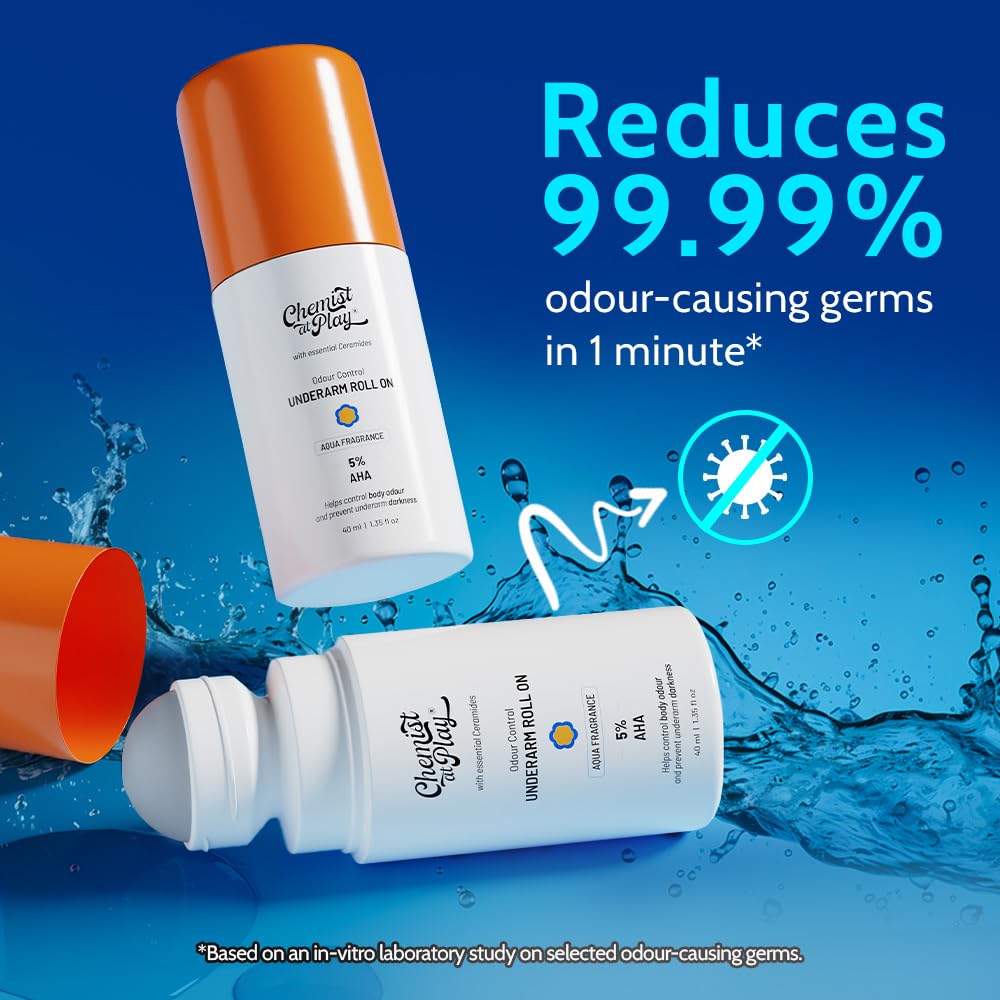 Chemist at Play 5% AHA Deodorant, Aluminum Free, Aqua, 1.35 oz