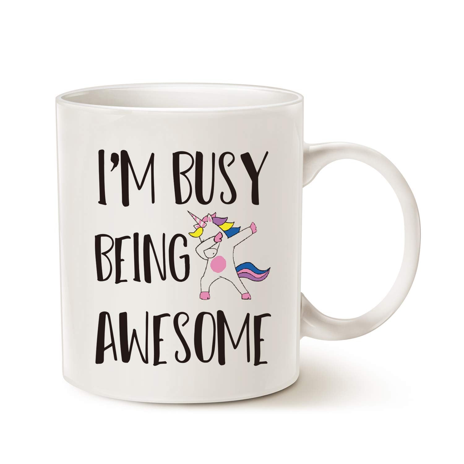 MAUAG Funny Quote Saying Coffee Mug Christmas Gifts, I'm Busy Being Awesome Birthday Gift Ideas for Friend Cup, White 11 Oz - Medaid International