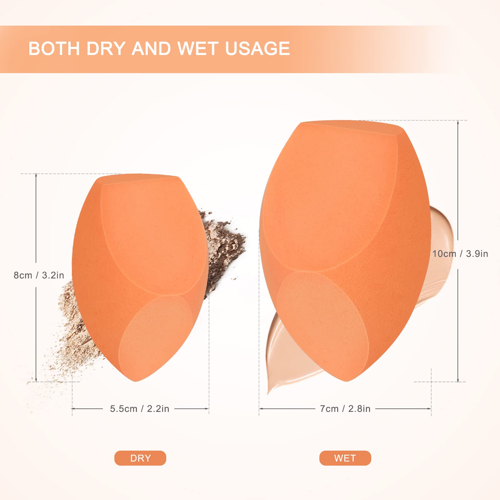XL EXTRA LARGE Make Up Beauty Sponges Blender-Product contains: 1x Extra Large(10 cm) and 1 Sponge Holder-for Dry & Wet Use for Face Body , Blush Cream, Liquid Foundation Powder Application - Medaid International