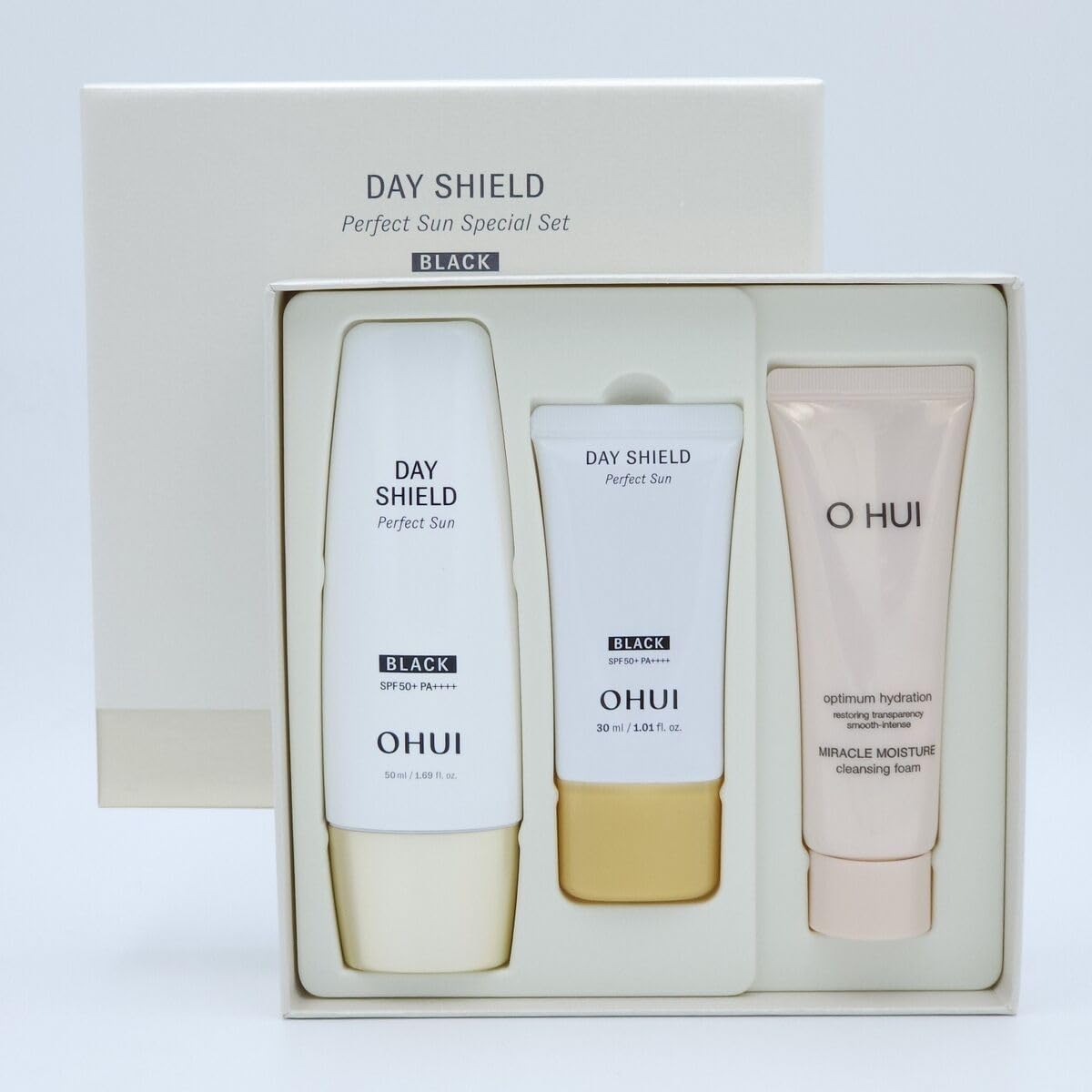 Natural Korea Oh ui Sunsceen Perfect Set, SPF 50+++, Protect for UV Sun, Beach time Sunscreen. Made in KOREA. Black and Red. FREE GIFTS.(Randomly) - Medaid International