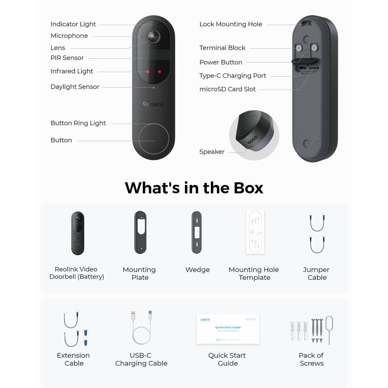 REOLINK Wireless 2K Battery Video Doorbell Camera, 150°x150° Head-to-Toe View, 2.4/5 GHz WiFi, Battery or Wired Power Options, Two-Way Talk, Person/Vehicle/Package Detection(Chime not Included) - Medaid International