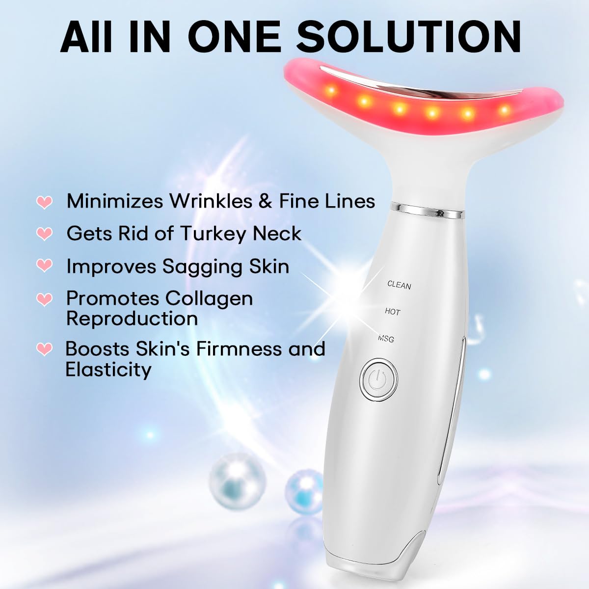 LATME Facial Massager,Neck Face Massager Tool,3 Mode Massage with Heat,Portable Beauty Instrument for Skin Care Women Gift - Medaid International