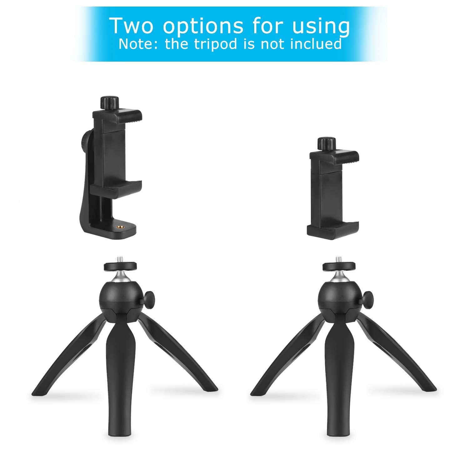 SharingMoment Premium Smartphone Holder/Vertical and Horizontal Tripod Mount Adapter Rotatable Bracket with 1/4 inch Screw/Adjustable Clip for iPhone, Android Cell Phone, Selfie Stick, Camera Stand - Medaid International
