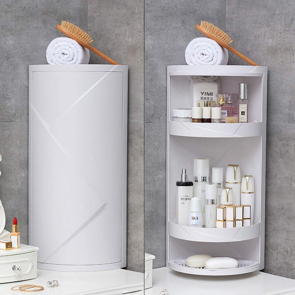 Bathroom/Kitchen 360 Degree Rotating Shelf Corner Shelf 4 Tiers