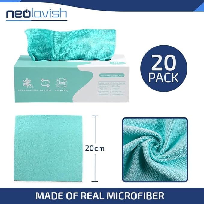 20PCS Premium Microfiber Cleaning Cloths – Multi-Purpose Towels