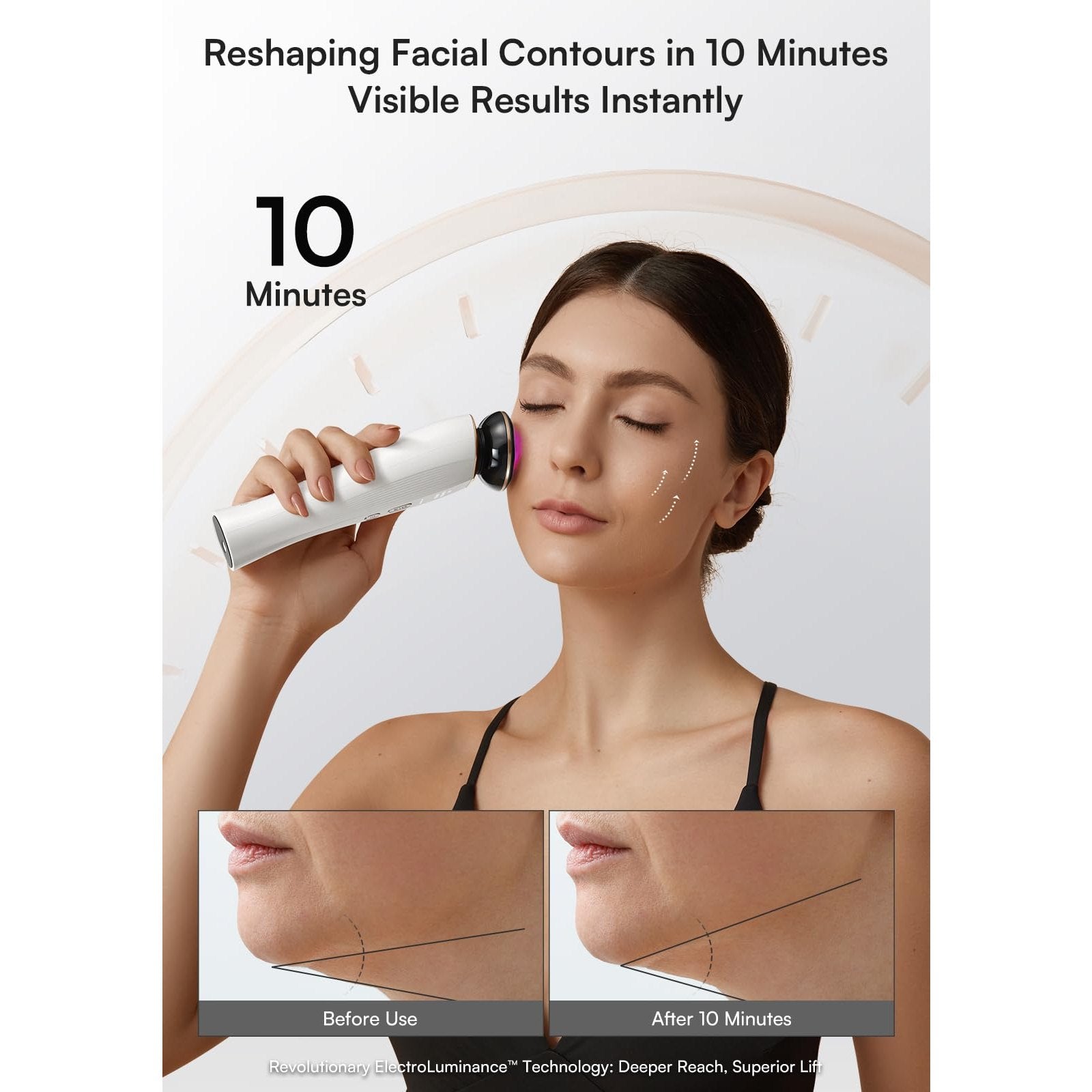 INIA 3-in-1 Red Light Therapy for Face and Neck Beauty Device for Puffiness & Skin Firming Skincare Tool (White) - Medaid International