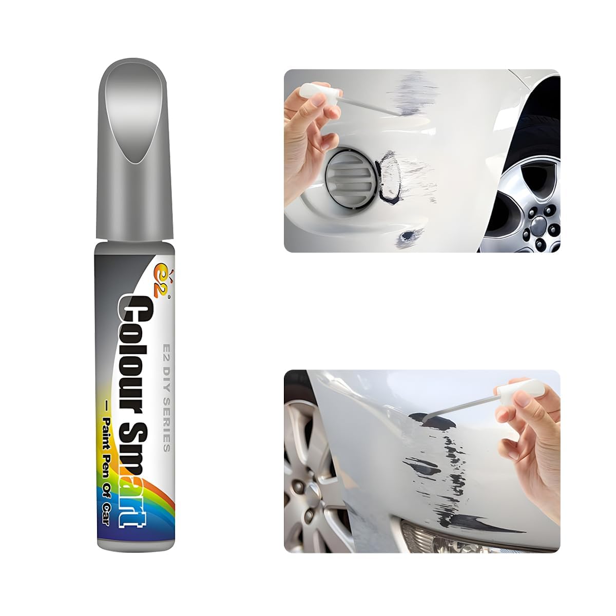 TERRIFI Touch Up Paint for Car, Waterproof Scratch Remover, Portable Quick and Easy Automotive Repair, Suitable for Minor Scratch Repair (Silver)