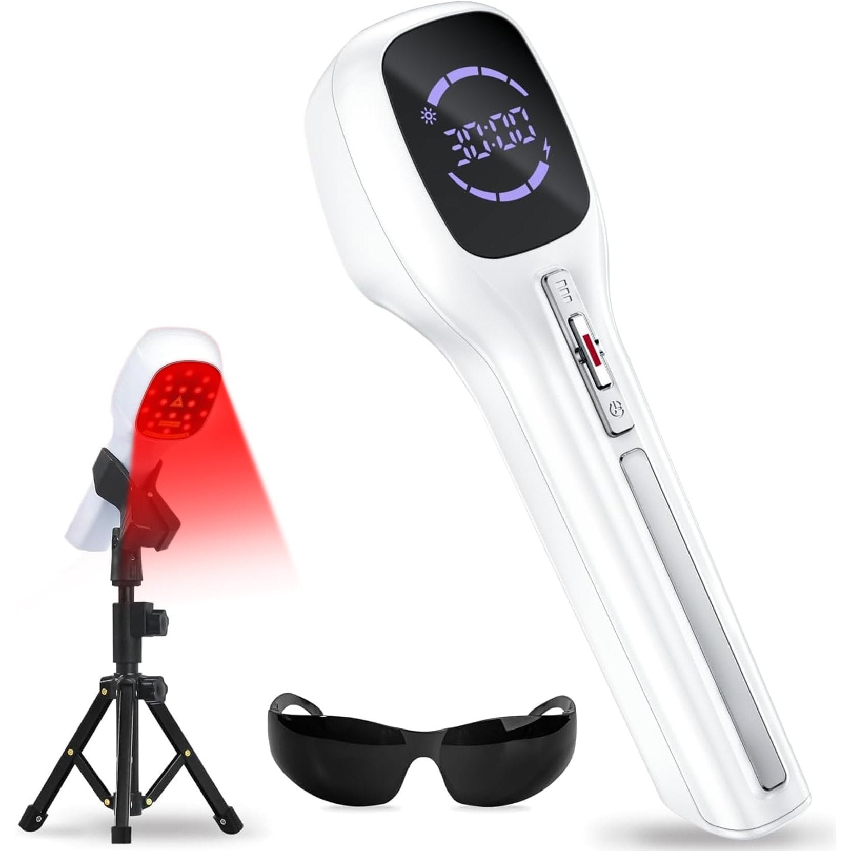 Zelvory Cold Laser Therapy Device for Humans & Dogs, 4x808nm + 14x650nm Red Light Therapy for Body Pain Relief, Handheld lllt Near Infrared Light Wand with Stand for Joint, Back, Knee, Muscle Use - Medaid International