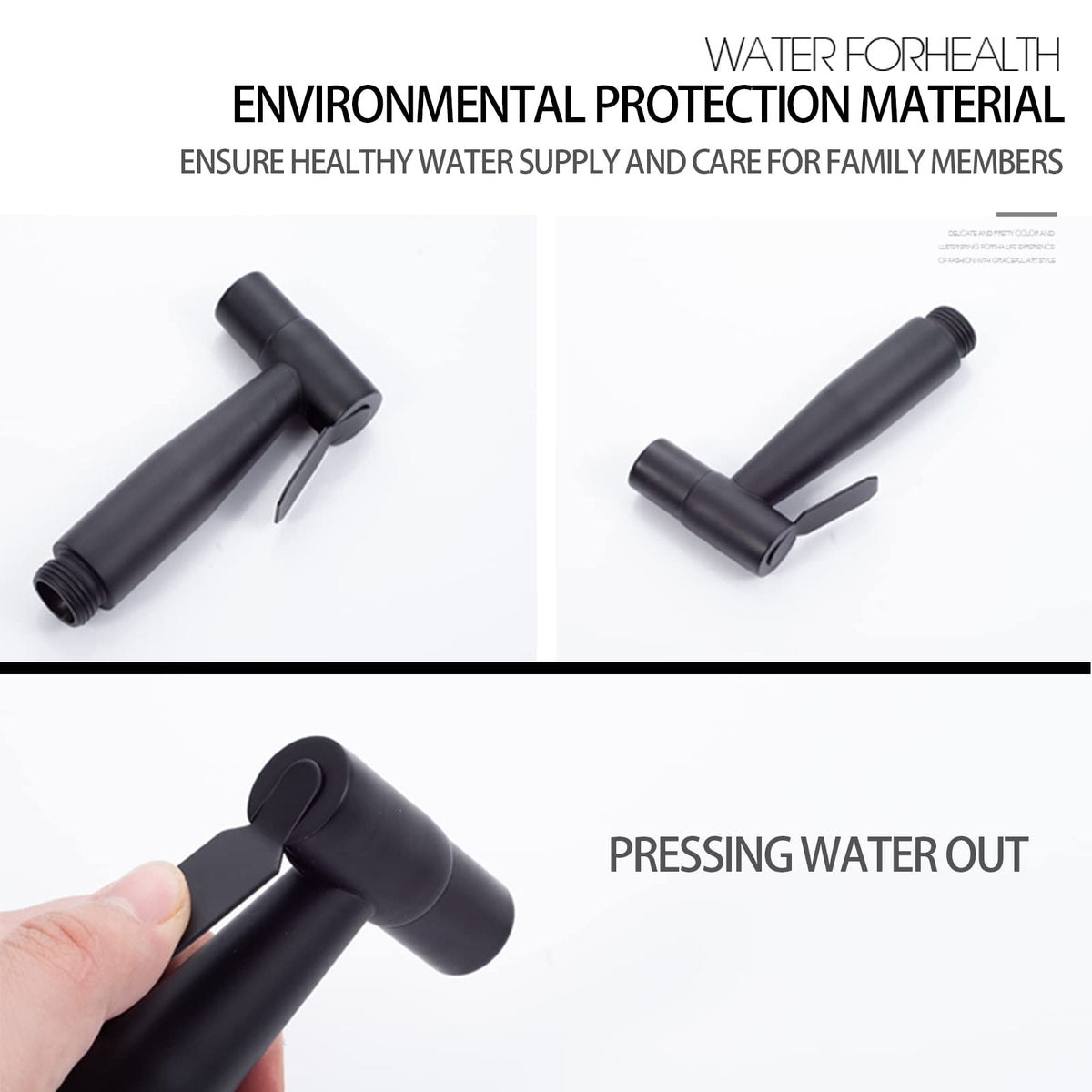 LOSCHEN LOSCHEN Stainless Steel Bidet Sprayer Kit for Toilet, Hand Held Shower Sprayer Shattaf Toilet Attachment for Pet Bath/Personal Hygiene/Bathroom, Easy to Install (Black)