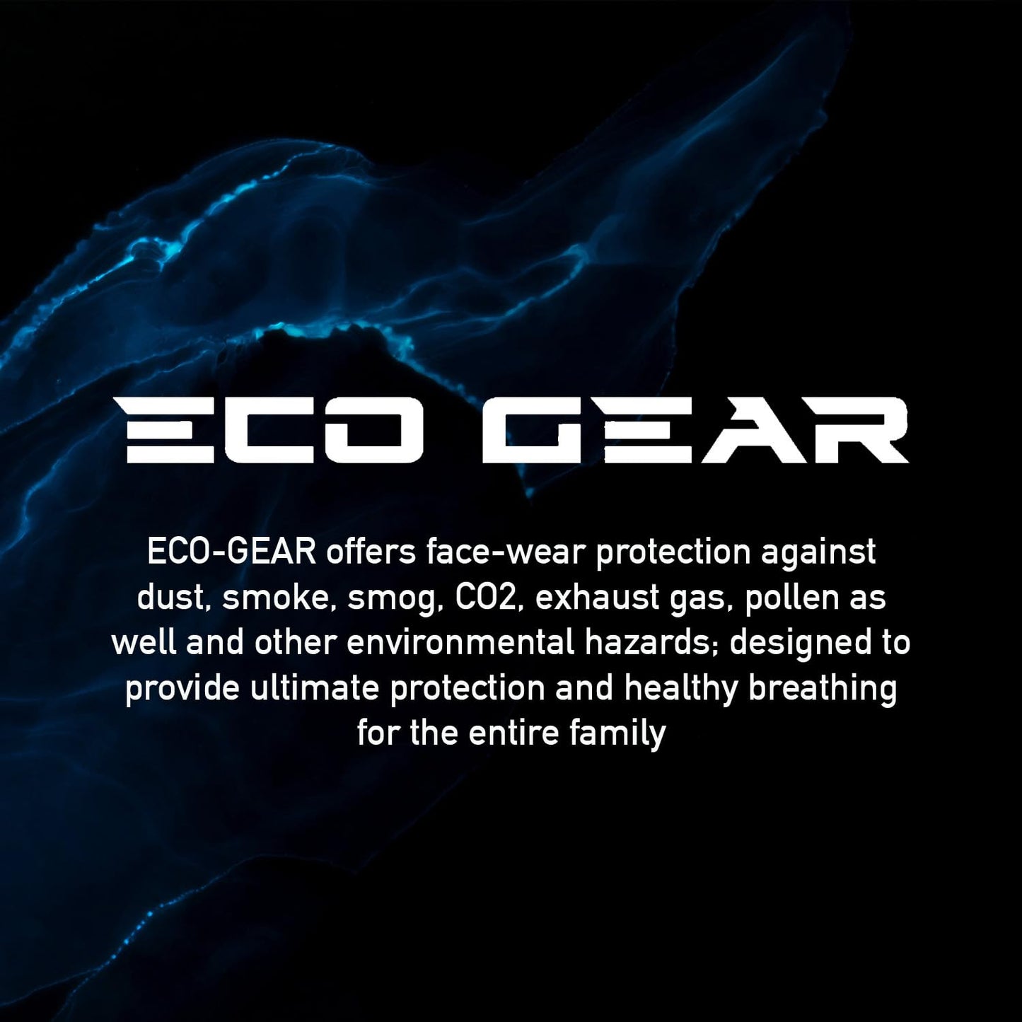 ECO-GEAR Anti Pollution Face Mask Particulate Respirator| Mask for Dust, Exhaust Gas, Smoke, Smog, Pollen and Fumes | Unisex Military Grade Washable Mouth Mask