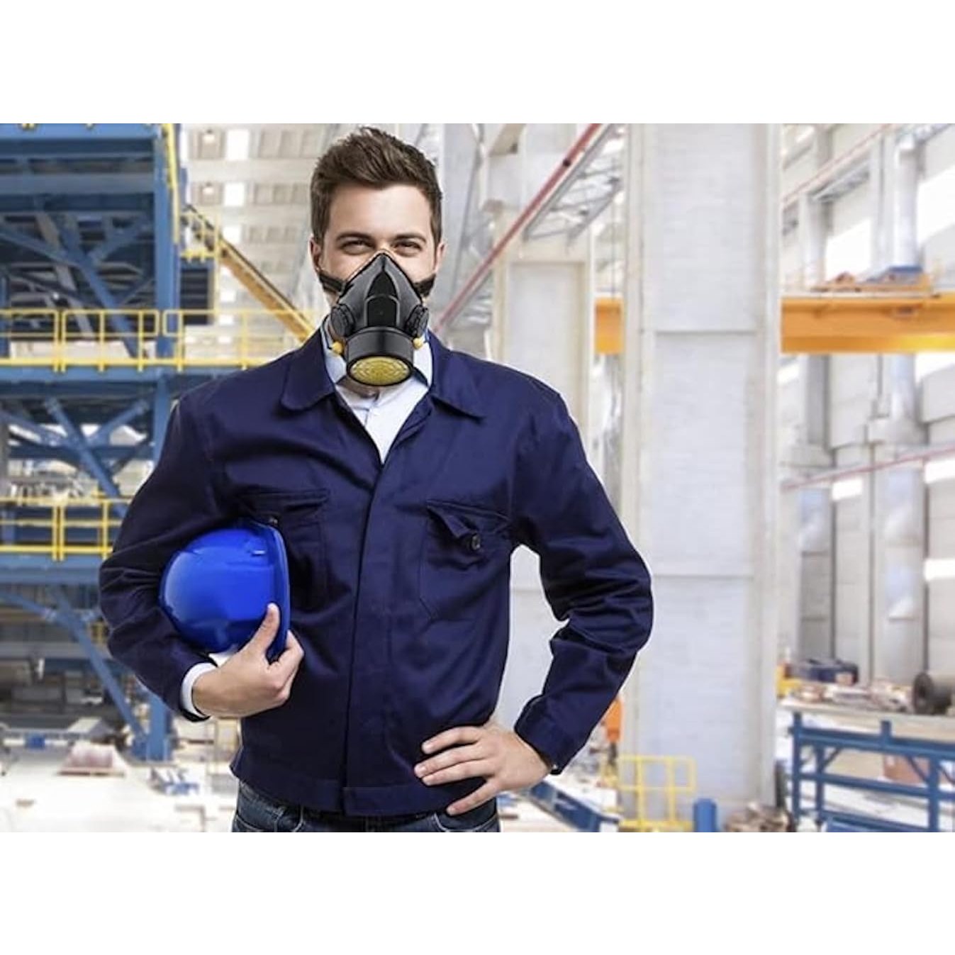 Dust Face Protection Cover - Half Reusable Dust Respirator Mask with Filter - Anti-Dust Coating Mask for Industrial, Paint and Particle Use - Kilak