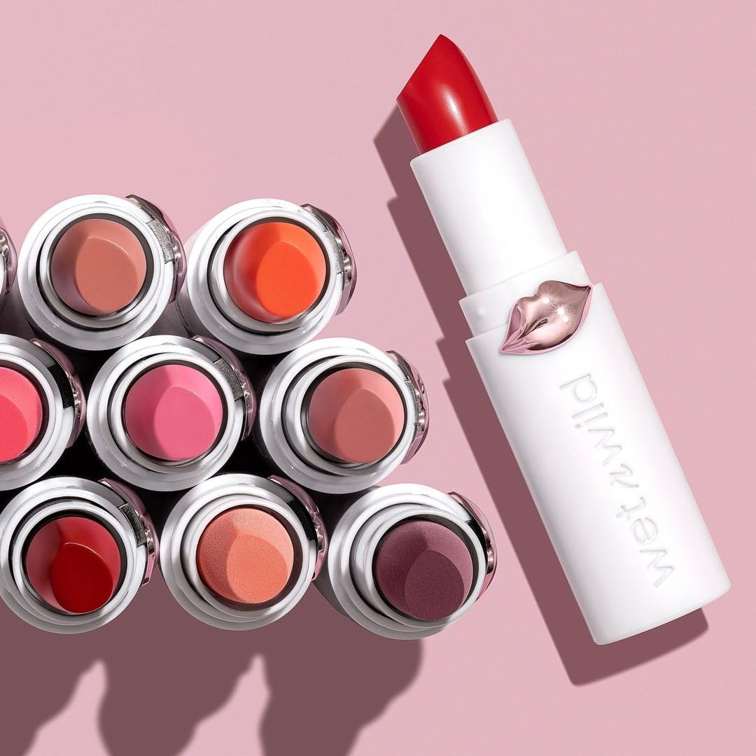 wet n wild Mega Last High-Shine Lipstick Lip Color, Infused with Seed Oils For a Nourishing High-Shine, Buildable & Blendable Creamy Color, Cruelty-Free & Vegan - Rosé And Slay - Medaid International