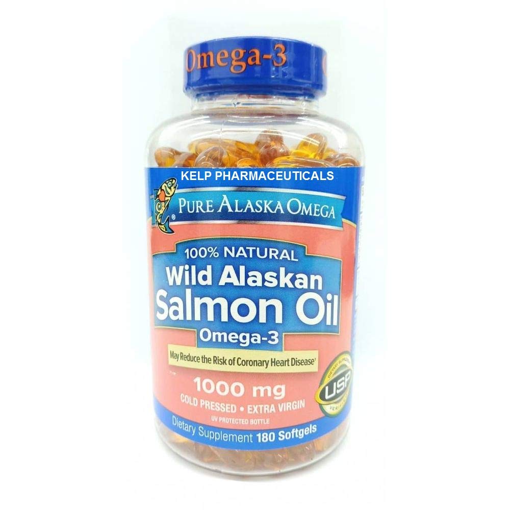 Pure Alaska Omega-3 Wild Alaskan Salmon Oil 1000mg Softgels 180-Count - Medaid International