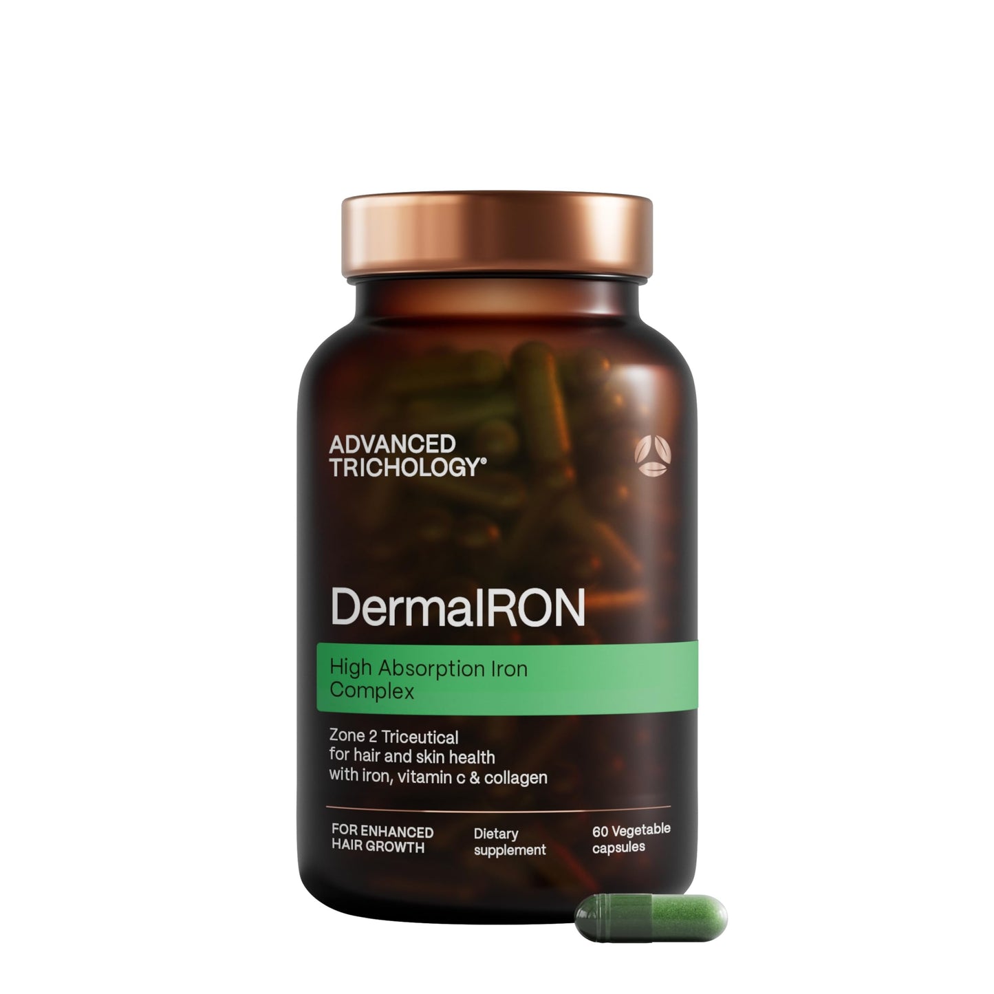 Derma-Iron Supplement for Women and Men - Iron blood builder pills for hair and skin with Collagen and natural Vitamin C, low iron and ferritin, thinning hair, hair loss support - Medaid International