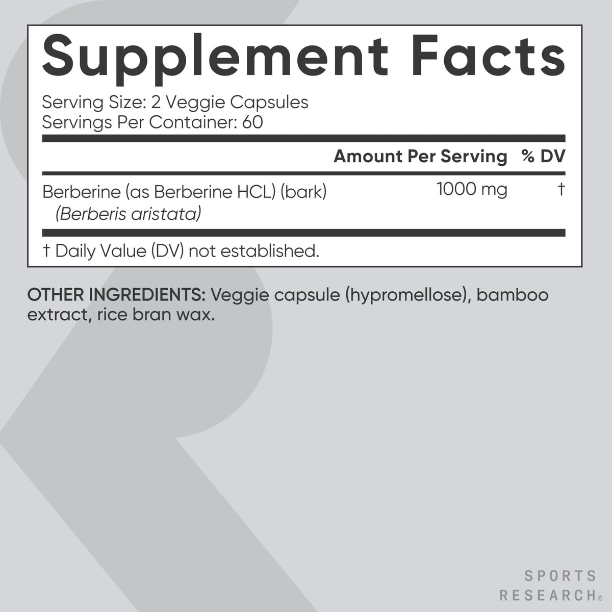 Sports Research Berberine - Herbal Ayurvedic Metabolic Health Support - 500mg - 120 Capsules - Vegan Certified, Gluten-Free, Non-GMO - Medaid International