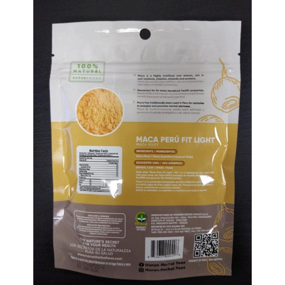 Maca Peru FitLight Super food Root Powder Tri-Color Black Red Yellow 3.5oz/100g.Rich in Vitamins/Minerals to Naturally Boost Energy. Healthy Breakfast & Smoothie Gluten-Free Vegan - Medaid International