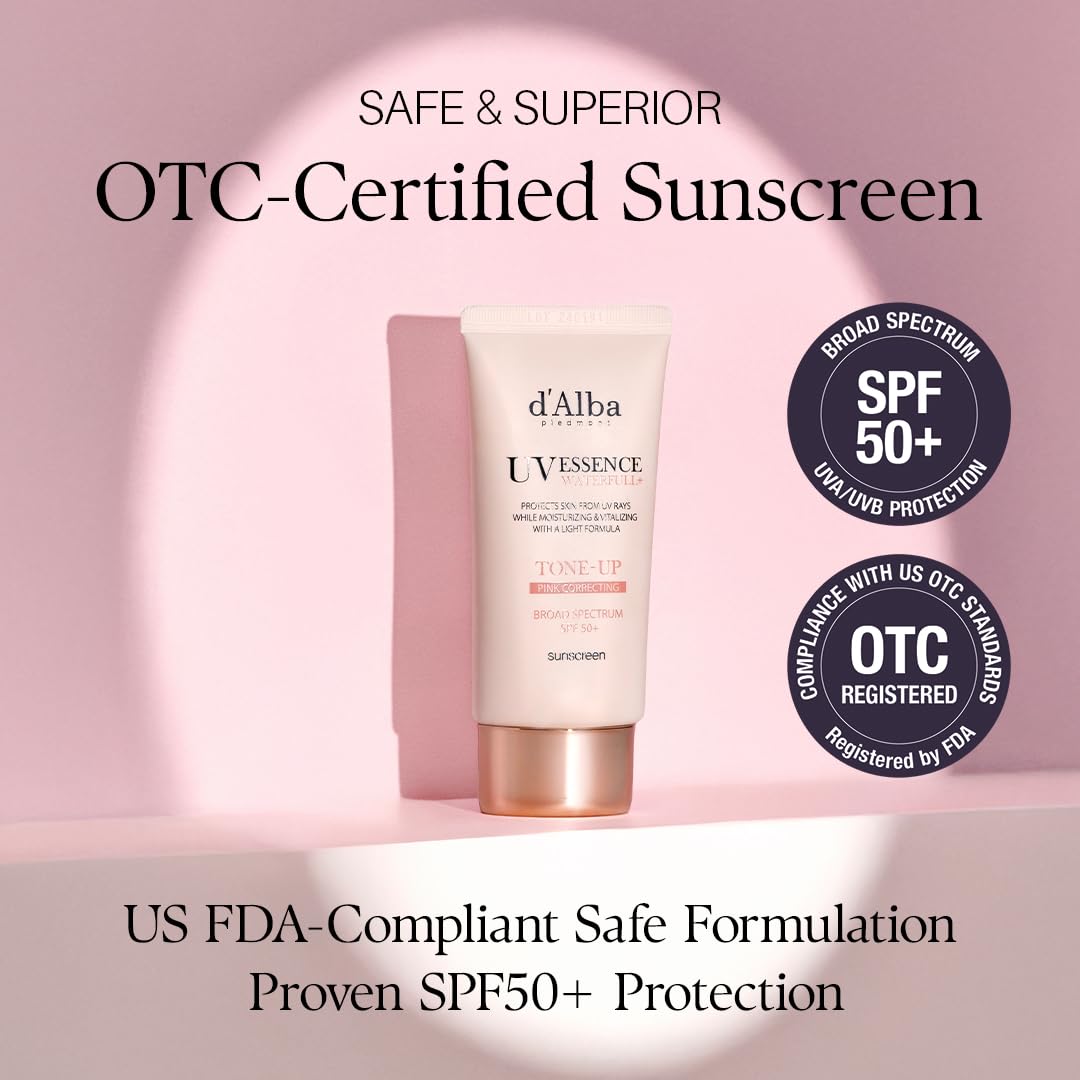 d'alba Piedmont Waterfull Tone-Up Sunscreen Serum BROAD SPECTRUM SPF 50 + Korean Sunscreen for Face, All Skin Tones, Sweat Proof Formula (1.69 fl.oz.) - Medaid International