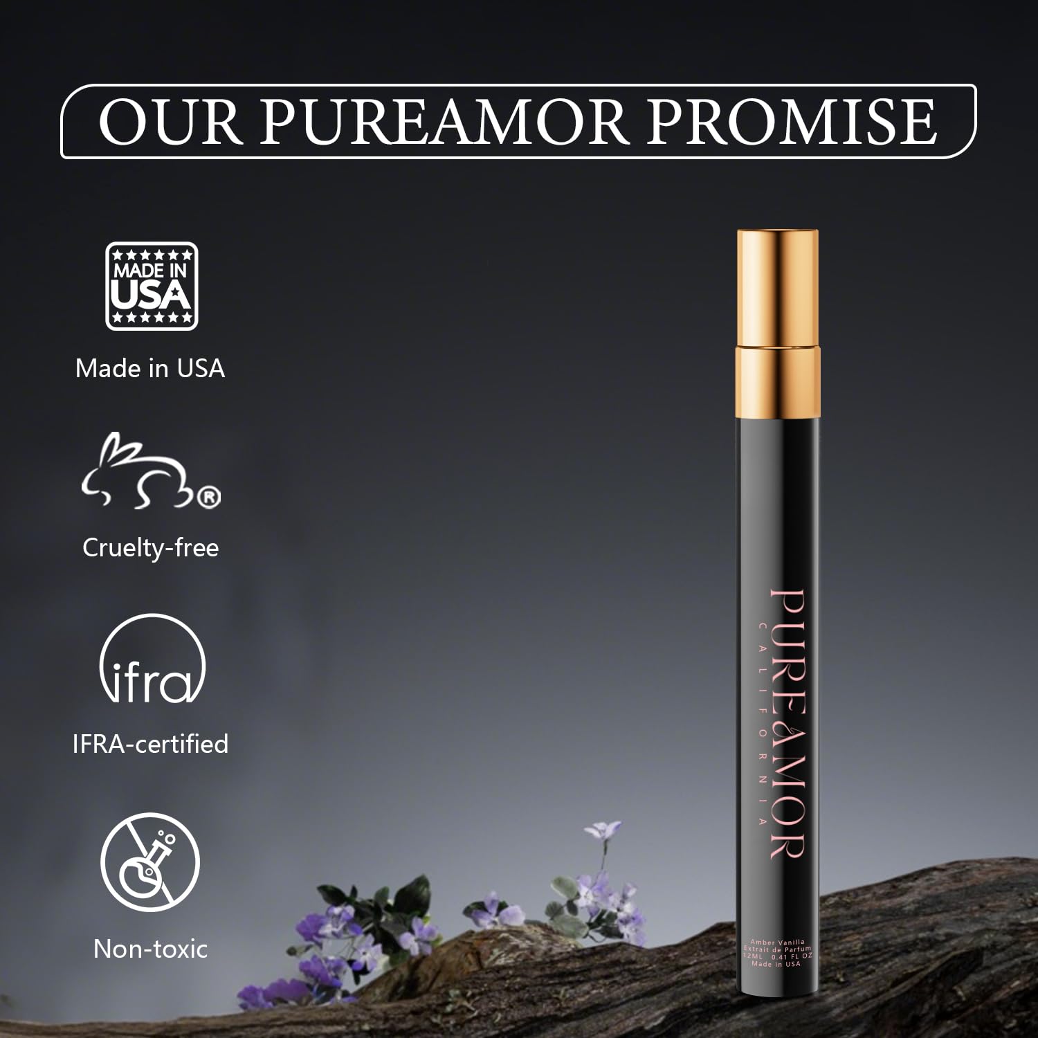 PUREAMOR Pheromones Perfumes for Women, Amber Vanilla Perfume, Long Lasting Eau De Parfum, Premium Sent Blend Cologne for Men & Women, 0.41 fl.oz Travel Size Perfumes Spray - Medaid International