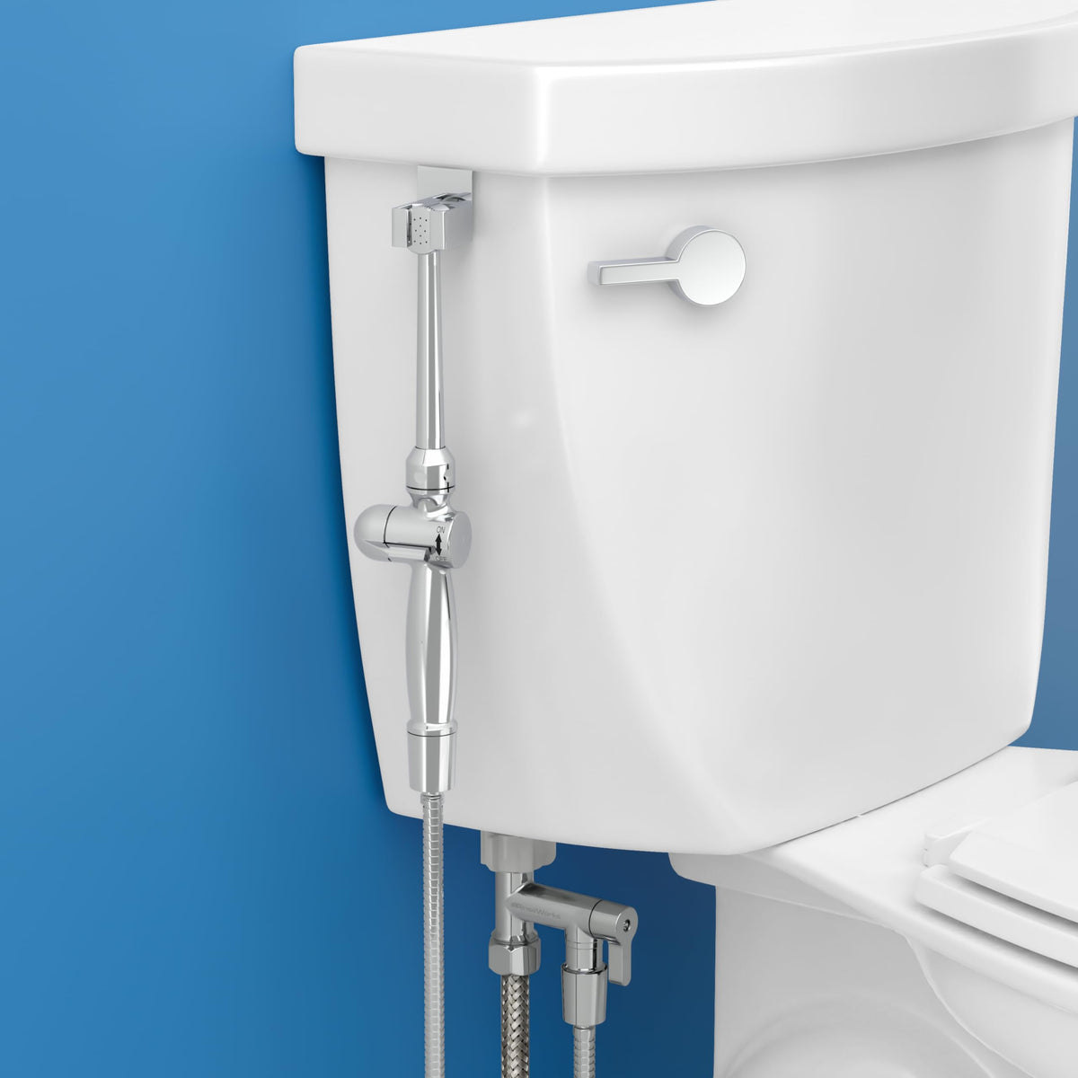 RinseWorks- All Brass Aquaus 360 Handheld Bidet Sprayer for Toilet - NSF Plumbing Code Certified Legal Installation Ergonomic Dual Thumb Pressure Controls- 3”-11” Spray Reach 5 Year Warranty