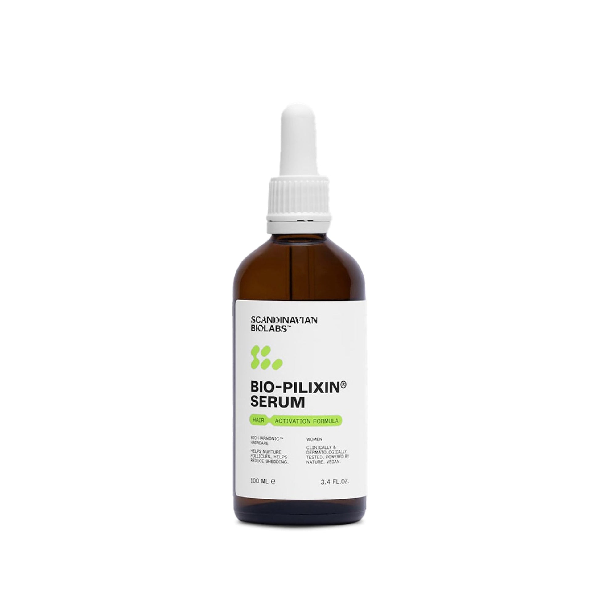 Scandinavian Biolabs Bio-Pilixin® Serum For Women | Helps Reduce Hair Loss Due to Breakage, Help Activates Hair Growth, Stem Cell Technology, Drug-Free Daily Use, Clinically Tested, 100 mL/ 3.4 Oz - Medaid International